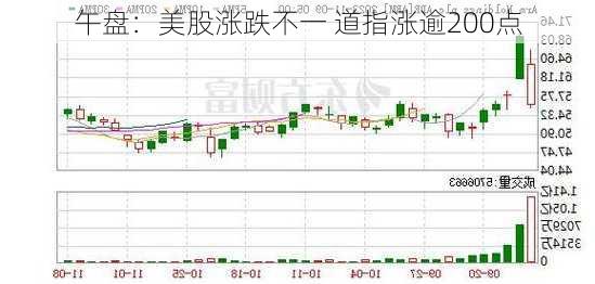 午盘：美股涨跌不一 道指涨逾200点