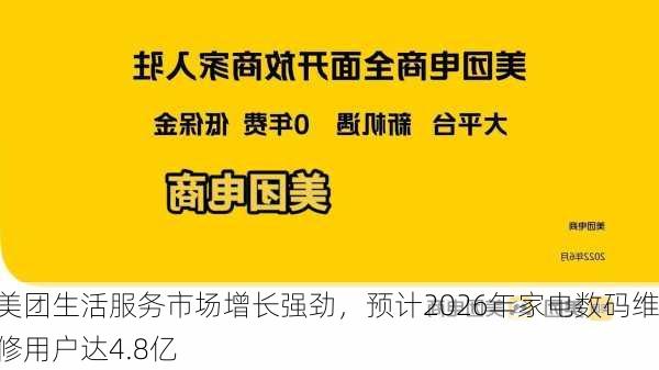 美团生活服务市场增长强劲，预计2026年家电数码维修用户达4.8亿