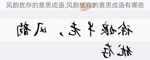 风韵犹存的意思成语,风韵犹存的意思成语有哪些