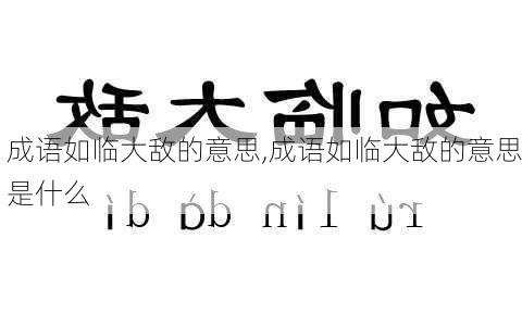 成语如临大敌的意思,成语如临大敌的意思是什么