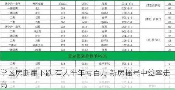 学区房断崖下跌 有人半年亏百万 新房摇号中签率走高