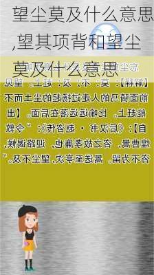 望尘莫及什么意思,望其项背和望尘莫及什么意思