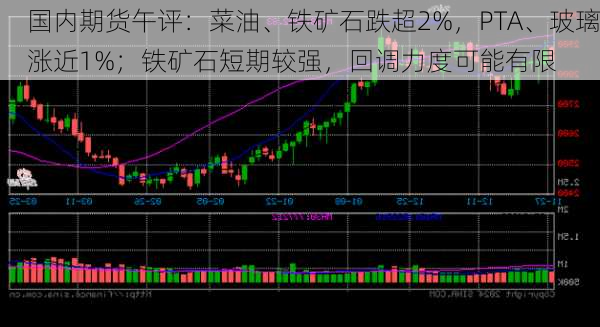 国内期货午评：菜油、铁矿石跌超2%，PTA、玻璃涨近1%；铁矿石短期较强，回调力度可能有限