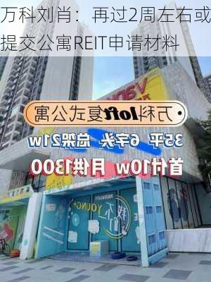 万科刘肖：再过2周左右或提交公寓REIT申请材料