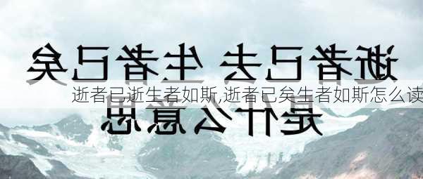 逝者已逝生者如斯,逝者已矣生者如斯怎么读