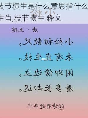 枝节横生是什么意思指什么生肖,枝节横生 释义