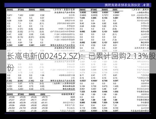 长高电新(002452.SZ)：已累计回购2.13%股份