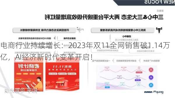 电商行业持续增长：2023年双11全网销售破1.14万亿，AI经济新时代变革开启！