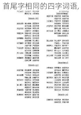 首尾字相同的四字词语,