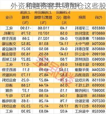 外资和融资客共同加仓这些股