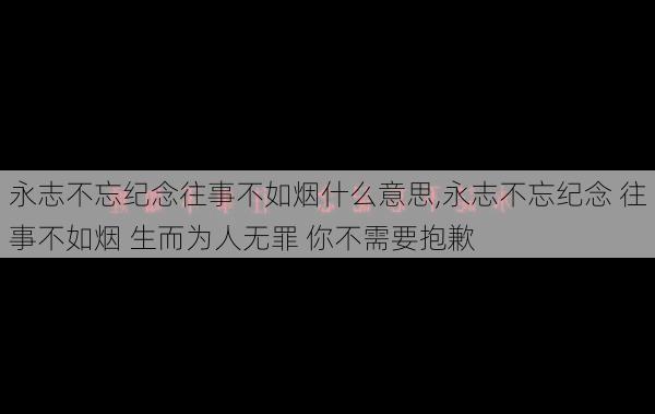 永志不忘纪念往事不如烟什么意思,永志不忘纪念 往事不如烟 生而为人无罪 你不需要抱歉