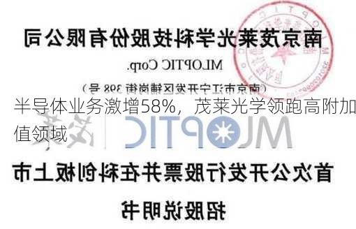 半导体业务激增58%，茂莱光学领跑高附加值领域