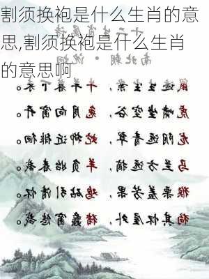 割须换袍是什么生肖的意思,割须换袍是什么生肖的意思啊