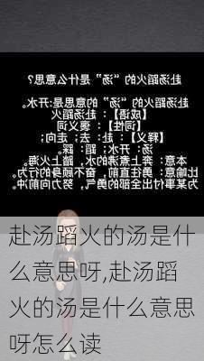 赴汤蹈火的汤是什么意思呀,赴汤蹈火的汤是什么意思呀怎么读