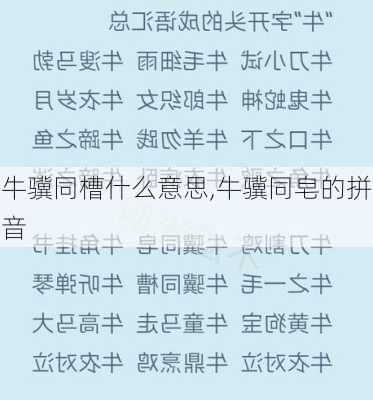 牛骥同槽什么意思,牛骥同皂的拼音