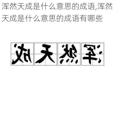 浑然天成是什么意思的成语,浑然天成是什么意思的成语有哪些