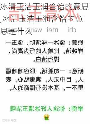 冰清玉洁玉润含饴的意思,冰清玉洁玉润含饴的意思是什么