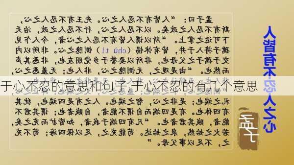 于心不忍的意思和句子,于心不忍的有几个意思