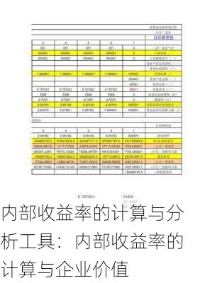 内部收益率的计算与分析工具：内部收益率的计算与企业价值