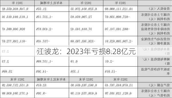 江波龙：2023年亏损8.28亿元