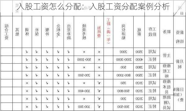 入股工资怎么分配：入股工资分配案例分析