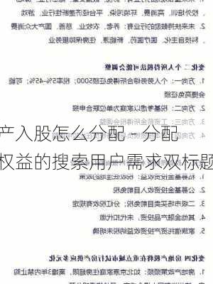 产入股怎么分配 - 分配权益的搜索用户需求双标题