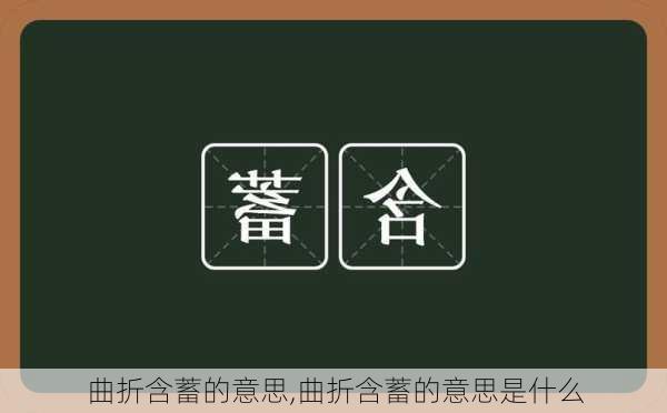 曲折含蓄的意思,曲折含蓄的意思是什么