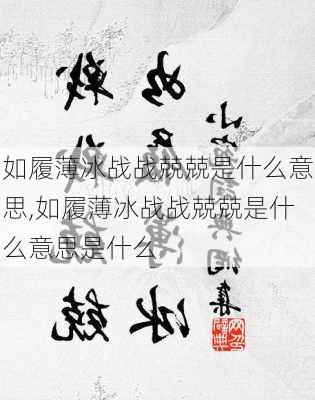 如履薄冰战战兢兢是什么意思,如履薄冰战战兢兢是什么意思是什么