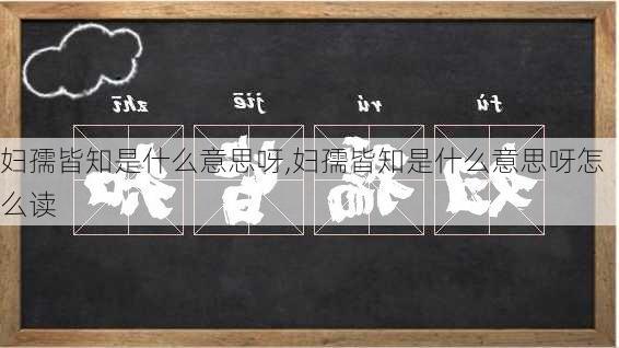 妇孺皆知是什么意思呀,妇孺皆知是什么意思呀怎么读