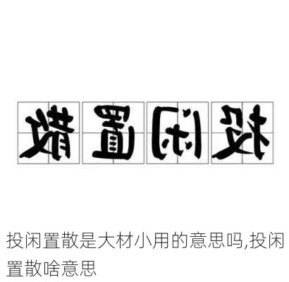 投闲置散是大材小用的意思吗,投闲置散啥意思