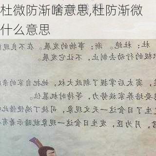 杜微防渐啥意思,杜防渐微什么意思