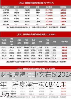 财报速递：中文在线2024年一季度净亏损6846.13万元