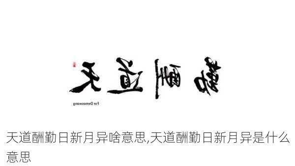 天道酬勤日新月异啥意思,天道酬勤日新月异是什么意思