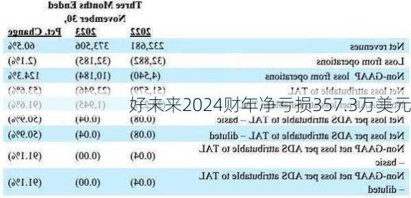 好未来2024财年净亏损357.3万美元