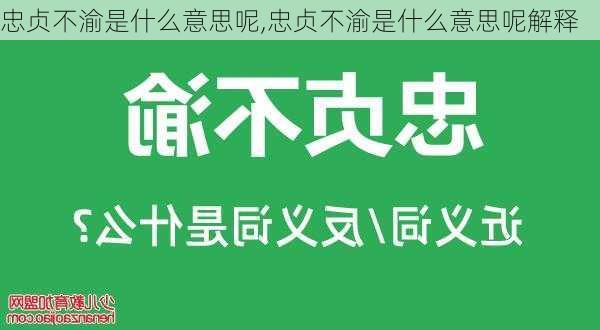 忠贞不渝是什么意思呢,忠贞不渝是什么意思呢解释