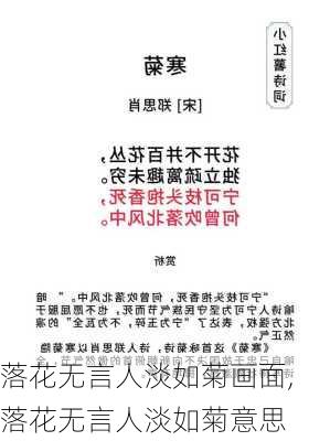 落花无言人淡如菊画面,落花无言人淡如菊意思