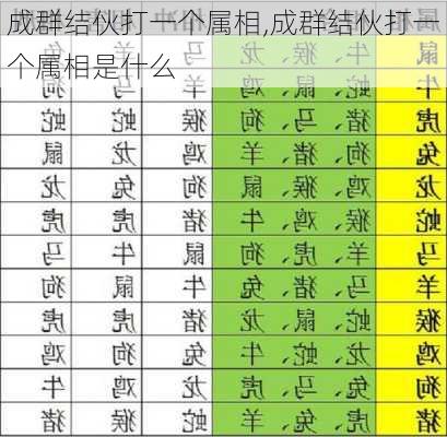 成群结伙打一个属相,成群结伙打一个属相是什么