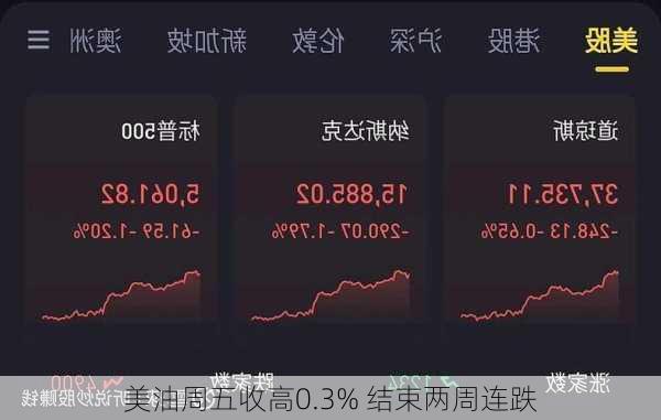 美油周五收高0.3% 结束两周连跌