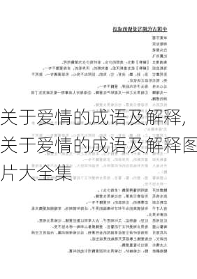 关于爱情的成语及解释,关于爱情的成语及解释图片大全集