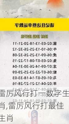 雷厉风行打一数字生肖,雷厉风行打最佳生肖