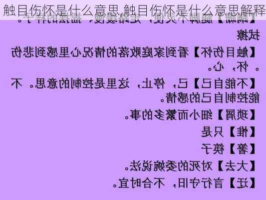 触目伤怀是什么意思,触目伤怀是什么意思解释