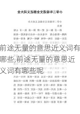 前途无量的意思近义词有哪些,前途无量的意思近义词有哪些呢