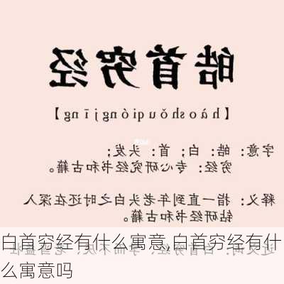 白首穷经有什么寓意,白首穷经有什么寓意吗