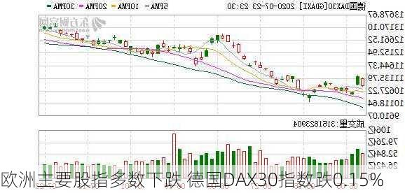 欧洲主要股指多数下跌 德国DAX30指数跌0.15%