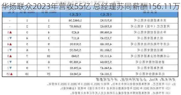 华扬联众2023年营收55亿 总经理苏同薪酬156.11万