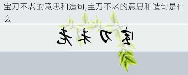 宝刀不老的意思和造句,宝刀不老的意思和造句是什么