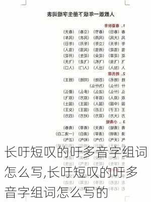 长吁短叹的吁多音字组词怎么写,长吁短叹的吁多音字组词怎么写的