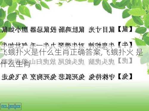 飞蛾扑火是什么生肖正确答案,飞蛾扑火 是什么生肖