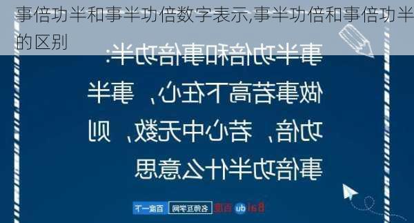 事倍功半和事半功倍数字表示,事半功倍和事倍功半的区别