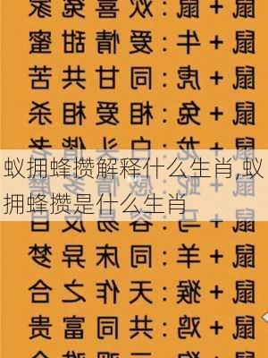 蚁拥蜂攒解释什么生肖,蚁拥蜂攒是什么生肖